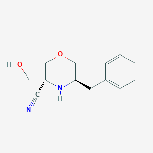 molecular formula C13H16N2O2 B2518912 rac-(3R,5S)-5-Benzyl-3-(hydroxymethyl)morpholine-3-carbonitrile CAS No. 1556097-88-1