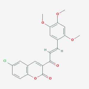 molecular formula C21H17ClO6 B2518922 6-chloro-3-[(2E)-3-(2,4,5-trimethoxyphenyl)prop-2-enoyl]-2H-chromen-2-one CAS No. 690214-04-1
