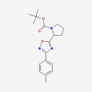 molecular formula C18H23N3O3 B2518938 Tert-butyl 2-[3-(4-methylphenyl)-1,2,4-oxadiazol-5-yl]pyrrolidine-1-carboxylate CAS No. 1993139-40-4
