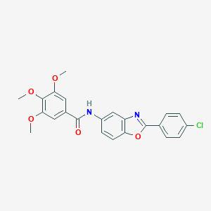 molecular formula C23H19ClN2O5 B251894 N-[2-(4-chlorophenyl)-1,3-benzoxazol-5-yl]-3,4,5-trimethoxybenzamide 