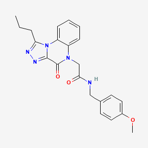 molecular formula C22H23N5O3 B2518989 N-(4-methoxybenzyl)-2-(4-oxo-1-propyl[1,2,4]triazolo[4,3-a]quinoxalin-5(4H)-yl)acetamide CAS No. 1260906-83-9
