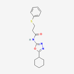 molecular formula C17H21N3O2S B2519000 N-(5-cyclohexyl-1,3,4-oxadiazol-2-yl)-3-(phenylthio)propanamide CAS No. 921911-21-9
