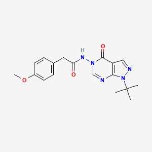 molecular formula C18H21N5O3 B2519020 N-(1-(tert-butyl)-4-oxo-1H-pyrazolo[3,4-d]pyrimidin-5(4H)-yl)-2-(4-methoxyphenyl)acetamide CAS No. 899995-76-7