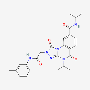 molecular formula C25H28N6O4 B2519030 2-{[(3-methylphenyl)carbamoyl]methyl}-1,5-dioxo-N,4-bis(propan-2-yl)-1H,2H,4H,5H-[1,2,4]triazolo[4,3-a]quinazoline-8-carboxamide CAS No. 1105229-94-4