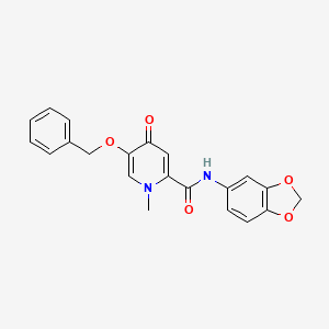 molecular formula C21H18N2O5 B2519039 N-(1,3-benzodioxol-5-yl)-5-(benzyloxy)-1-methyl-4-oxo-1,4-dihydropyridine-2-carboxamide CAS No. 1021248-89-4