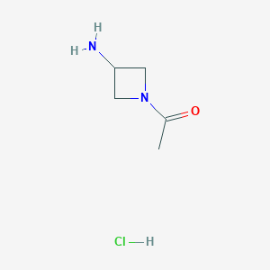 molecular formula C5H11ClN2O B2519040 1-(3-Aminoazetidin-1-yl)ethanone hydrochloride CAS No. 1137870-15-5; 1462921-50-1