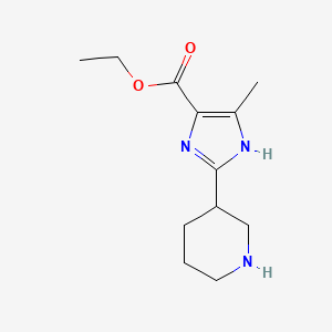 molecular formula C12H19N3O2 B2519076 Ethyl 5-methyl-2-piperidin-3-yl-1H-imidazole-4-carboxylate CAS No. 2248417-82-3