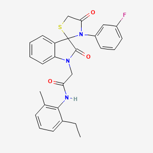 molecular formula C27H24FN3O3S B2519079 N-(2-ethyl-6-methylphenyl)-2-(3'-(3-fluorophenyl)-2,4'-dioxospiro[indoline-3,2'-thiazolidin]-1-yl)acetamide CAS No. 894552-16-0
