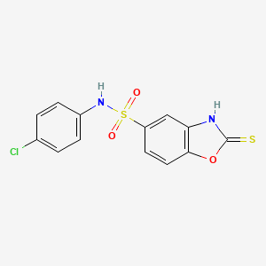 molecular formula C13H9ClN2O3S2 B2519081 N-(4-chlorophenyl)-2-sulfanyl-1,3-benzoxazole-5-sulfonamide CAS No. 379729-37-0
