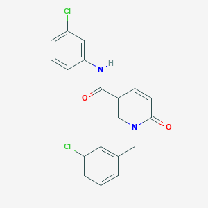 molecular formula C19H14Cl2N2O2 B2519092 N-(3-chlorophenyl)-1-[(3-chlorophenyl)methyl]-6-oxo-1,6-dihydropyridine-3-carboxamide CAS No. 941885-10-5