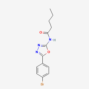 molecular formula C13H14BrN3O2 B2519105 N-[5-(4-bromophenyl)-1,3,4-oxadiazol-2-yl]pentanamide CAS No. 897735-79-4