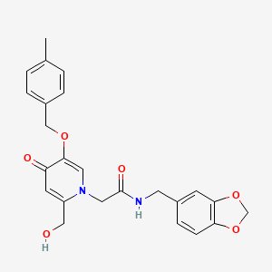 molecular formula C24H24N2O6 B2519109 N-(benzo[d][1,3]dioxol-5-ylmethyl)-2-(2-(hydroxymethyl)-5-((4-methylbenzyl)oxy)-4-oxopyridin-1(4H)-yl)acetamide CAS No. 941974-44-3
