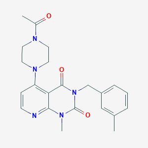 molecular formula C22H25N5O3 B2519120 5-(4-acetylpiperazin-1-yl)-1-methyl-3-(3-methylbenzyl)pyrido[2,3-d]pyrimidine-2,4(1H,3H)-dione CAS No. 1021123-60-3