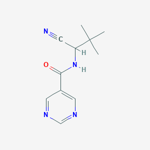 molecular formula C11H14N4O B2519132 N-(1-Cyano-2,2-dimethylpropyl)pyrimidine-5-carboxamide CAS No. 2418671-85-7
