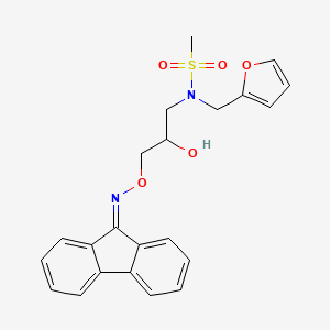 molecular formula C22H22N2O5S B2519159 N-(3-{[(9H-fluoren-9-ylidene)amino]oxy}-2-hydroxypropyl)-N-[(furan-2-yl)methyl]methanesulfonamide CAS No. 797776-11-5
