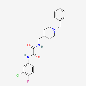 molecular formula C21H23ClFN3O2 B2519188 N-[(1-benzylpiperidin-4-yl)methyl]-N'-(3-chloro-4-fluorophenyl)ethanediamide CAS No. 953201-10-0