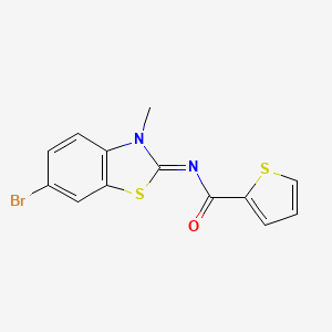 molecular formula C13H9BrN2OS2 B2519204 (E)-N-(6-bromo-3-methylbenzo[d]thiazol-2(3H)-ylidene)thiophene-2-carboxamide CAS No. 313660-13-8