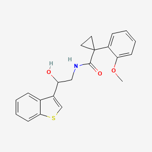 molecular formula C21H21NO3S B2519213 N-[2-(1-benzothiophen-3-yl)-2-hydroxyethyl]-1-(2-methoxyphenyl)cyclopropane-1-carboxamide CAS No. 2097916-24-8