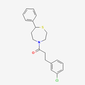 B2519221 3-(3-Chlorophenyl)-1-(7-phenyl-1,4-thiazepan-4-yl)propan-1-one CAS No. 1705760-00-4