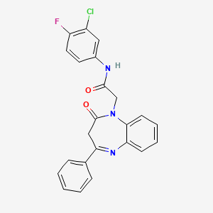 molecular formula C23H17ClFN3O2 B2519252 N-(3-chloro-4-fluorophenyl)-2-(2-oxo-4-phenyl-2,3-dihydro-1H-1,5-benzodiazepin-1-yl)acetamide CAS No. 899723-74-1