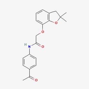 molecular formula C20H21NO4 B2519271 N-(4-acetylphenyl)-2-[(2,2-dimethyl-2,3-dihydro-1-benzofuran-7-yl)oxy]acetamide CAS No. 939156-75-9