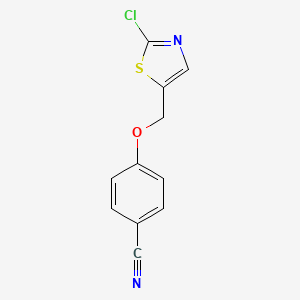 molecular formula C11H7ClN2OS B2519291 4-((2-Chlorothiazol-5-yl)methoxy)benzonitrile CAS No. 339018-30-3