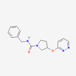 molecular formula C16H18N4O2 B2519312 N-benzyl-3-(pyridazin-3-yloxy)pyrrolidine-1-carboxamide CAS No. 2034481-51-9