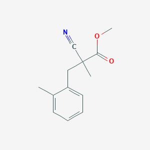molecular formula C13H15NO2 B2519324 Methyl 2-cyano-2-methyl-3-(2-methylphenyl)propanoate CAS No. 1558345-72-4