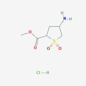 molecular formula C6H12ClNO4S B2519331 Methyl 4-amino-1,1-dioxo-1lambda6-thiolane-2-carboxylate hydrochloride CAS No. 2247102-28-7