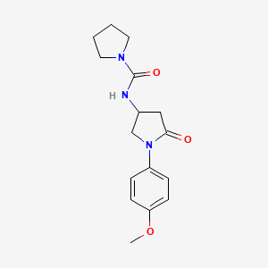 molecular formula C16H21N3O3 B2519337 N-[1-(4-methoxyphenyl)-5-oxopyrrolidin-3-yl]pyrrolidine-1-carboxamide CAS No. 894025-39-9