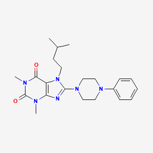 molecular formula C22H30N6O2 B2519344 7-isopentyl-1,3-dimethyl-8-(4-phenylpiperazin-1-yl)-1H-purine-2,6(3H,7H)-dione CAS No. 377053-81-1