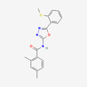 molecular formula C18H17N3O2S B2519354 2,4-dimethyl-N-{5-[2-(methylsulfanyl)phenyl]-1,3,4-oxadiazol-2-yl}benzamide CAS No. 922836-87-1
