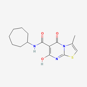 molecular formula C15H19N3O3S B2519355 N-cycloheptyl-7-hydroxy-3-methyl-5-oxo-5H-[1,3]thiazolo[3,2-a]pyrimidine-6-carboxamide CAS No. 903338-08-9