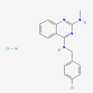 molecular formula C16H16Cl2N4 B2519361 N4-(4-Chlorobenzyl)-N2-methylquinazoline-2,4-diamine hydrochloride CAS No. 2126178-19-4