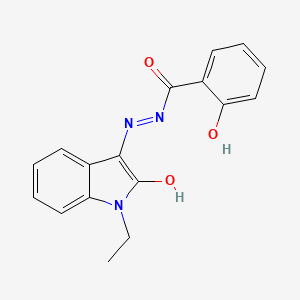 molecular formula C17H15N3O3 B2519378 (Z)-N'-(1-ethyl-2-oxoindolin-3-ylidene)-2-hydroxybenzohydrazide CAS No. 328920-71-4