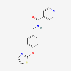 molecular formula C16H13N3O2S B2519379 N-(4-(thiazol-2-yloxy)benzyl)isonicotinamide CAS No. 1904329-71-0