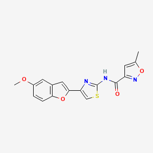 molecular formula C17H13N3O4S B2519387 N-[4-(5-methoxy-1-benzofuran-2-yl)-1,3-thiazol-2-yl]-5-methyl-1,2-oxazole-3-carboxamide CAS No. 946363-47-9