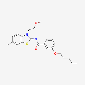 (Z)-N-(3-(2-methoxyethyl)-6-methylbenzo[d]thiazol-2(3H)-ylidene)-3-(pentyloxy)benzamide