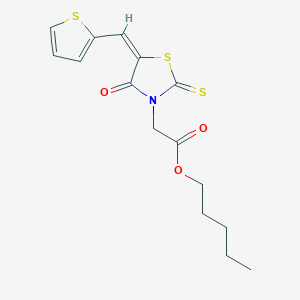 (E)-pentyl 2-(4-oxo-5-(thiophen-2-ylmethylene)-2-thioxothiazolidin-3-yl)acetate