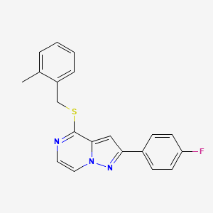 2-(4-Fluorophenyl)-4-[(2-methylbenzyl)thio]pyrazolo[1,5-a]pyrazine