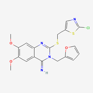 2-{[(2-chloro-1,3-thiazol-5-yl)methyl]sulfanyl}-3-(2-furylmethyl)-6,7-dimethoxy-4(3H)-quinazolinimine
