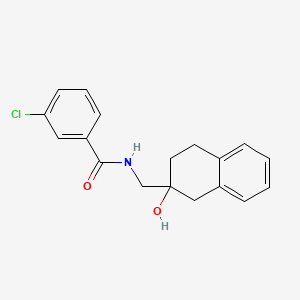 molecular formula C18H18ClNO2 B2519482 3-chloro-N-((2-hydroxy-1,2,3,4-tetrahydronaphthalen-2-yl)methyl)benzamide CAS No. 1421500-66-4