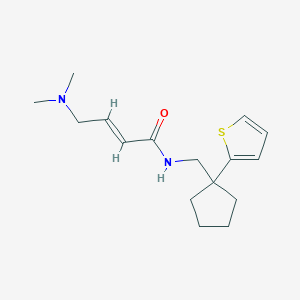 (E)-4-(Dimethylamino)-N-[(1-thiophen-2-ylcyclopentyl)methyl]but-2-enamide