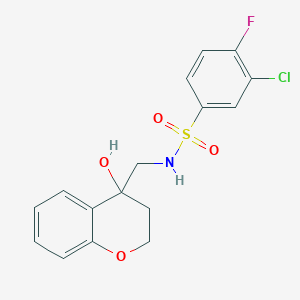 3-chloro-4-fluoro-N-((4-hydroxychroman-4-yl)methyl)benzenesulfonamide