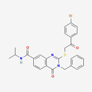 3-benzyl-2-((2-(4-bromophenyl)-2-oxoethyl)thio)-N-isopropyl-4-oxo-3,4-dihydroquinazoline-7-carboxamide