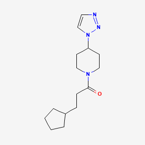1-(4-(1H-1,2,3-triazol-1-yl)piperidin-1-yl)-3-cyclopentylpropan-1-one