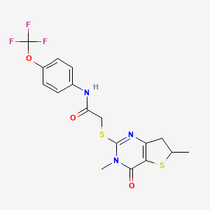 2-[(3,6-dimethyl-4-oxo-6,7-dihydrothieno[3,2-d]pyrimidin-2-yl)sulfanyl]-N-[4-(trifluoromethoxy)phenyl]acetamide
