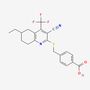 4-({[3-Cyano-6-ethyl-4-(trifluoromethyl)-5,6,7,8-tetrahydroquinolin-2-yl]sulfanyl}methyl)benzoic acid