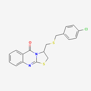3-{[(4-chlorobenzyl)sulfanyl]methyl}-2,3-dihydro-5H-[1,3]thiazolo[2,3-b]quinazolin-5-one