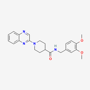 molecular formula C23H26N4O3 B2519564 N-[(3,4-dimethoxyphenyl)methyl]-1-(quinoxalin-2-yl)piperidine-4-carboxamide CAS No. 941898-90-4
